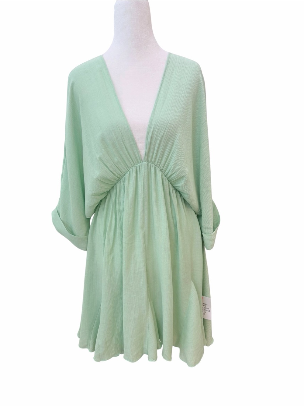 ASOS design v neck godet skater mini dress Light Mint
